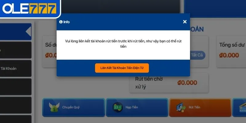 Điều kiện để có thể rút tiền OLE777 thuận tiện